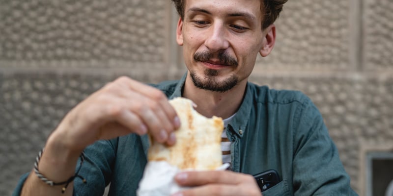 man eating emotionally